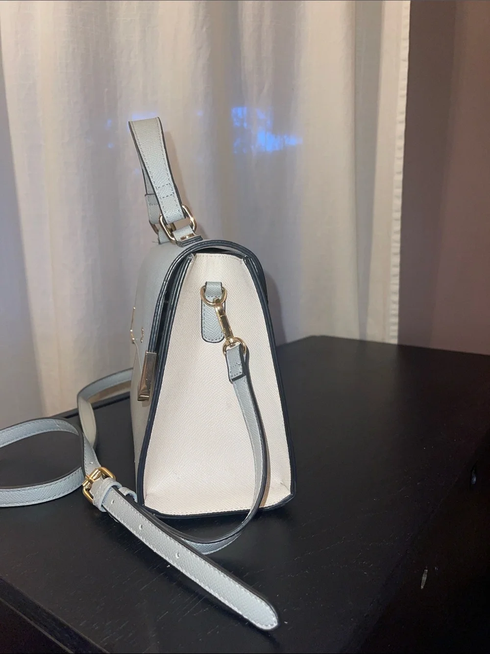 Dune London Pale Blue Structured Top-Handle Satchel